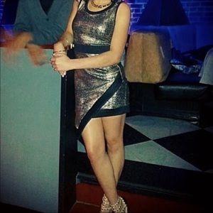 Black and Gold Mini Dress